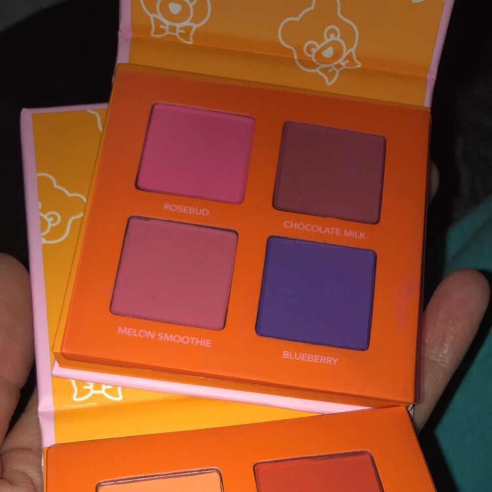 Never used, plushies by like crime; Eyeshadow quad